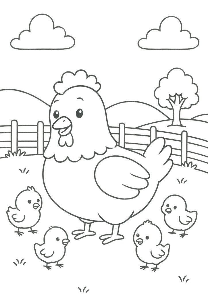galinha colorir