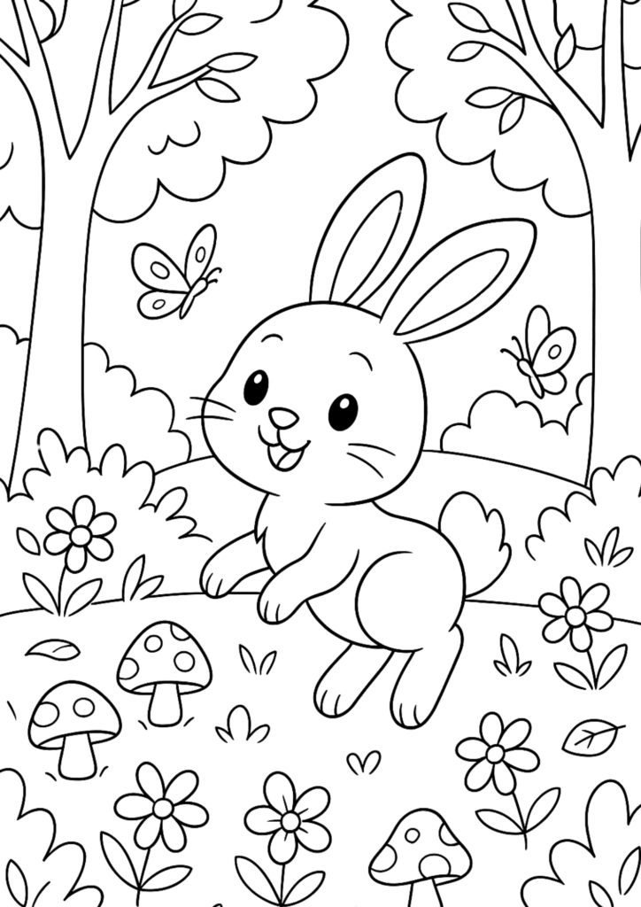 Desenho de coelho para colorir grátis 