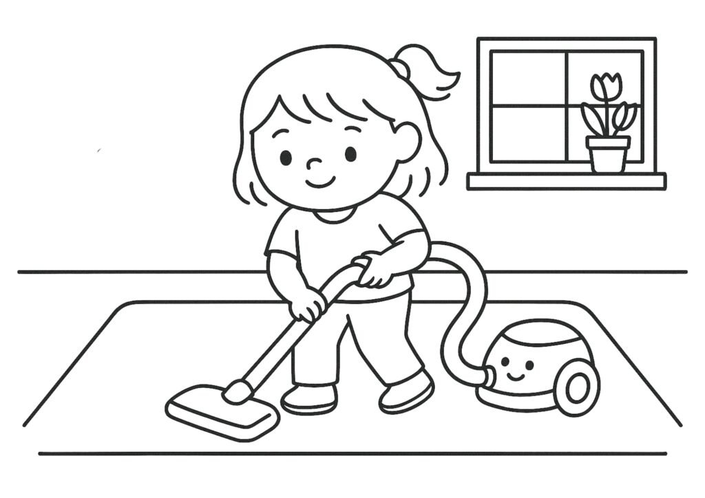 Imagem do Bobbie Limpando a casa