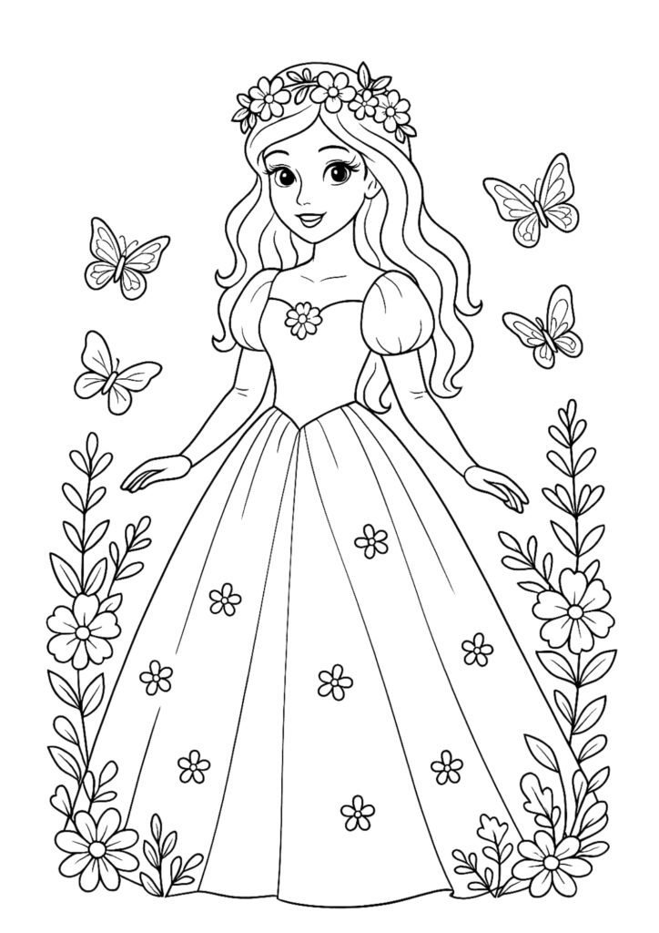desenho de princesa para colorir
