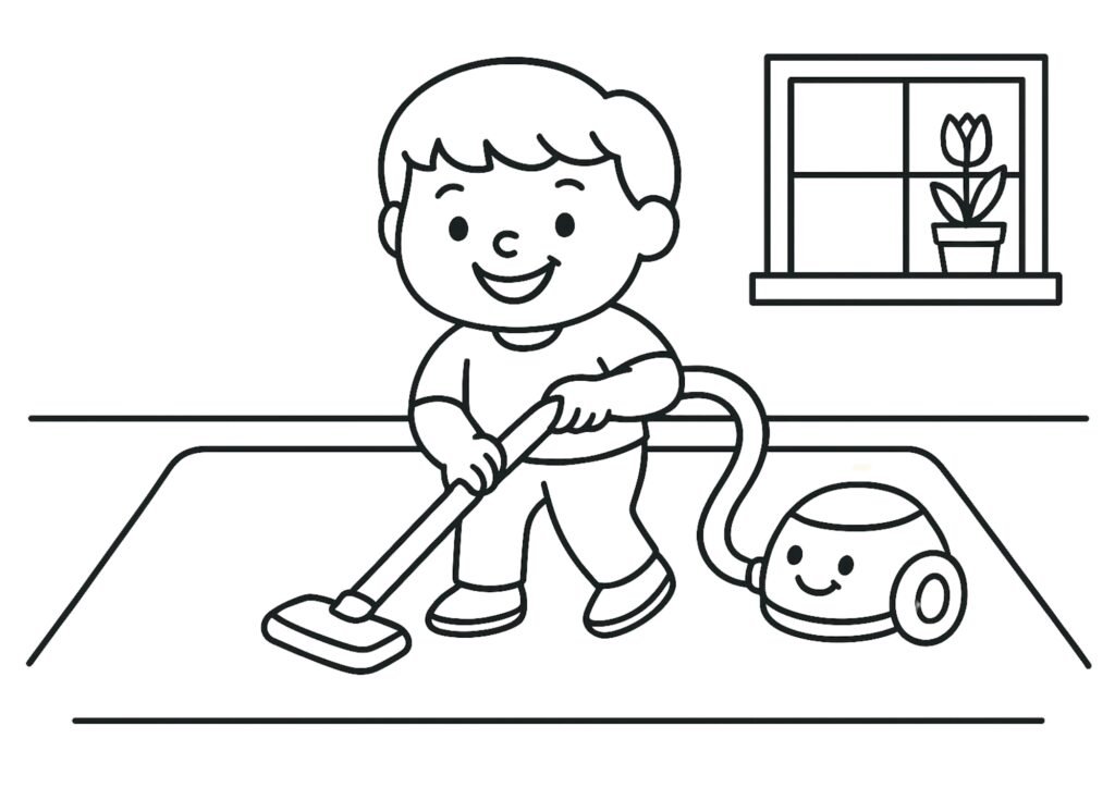 Imagem do Bobbie Limpando a casa