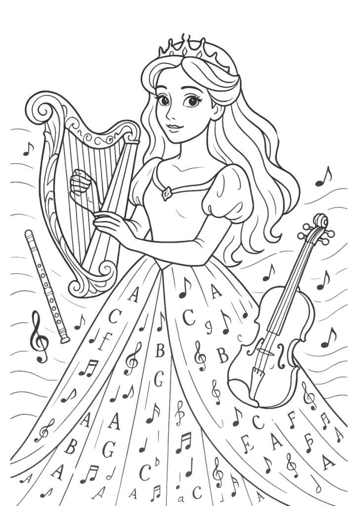 desenho de princesa para colorir