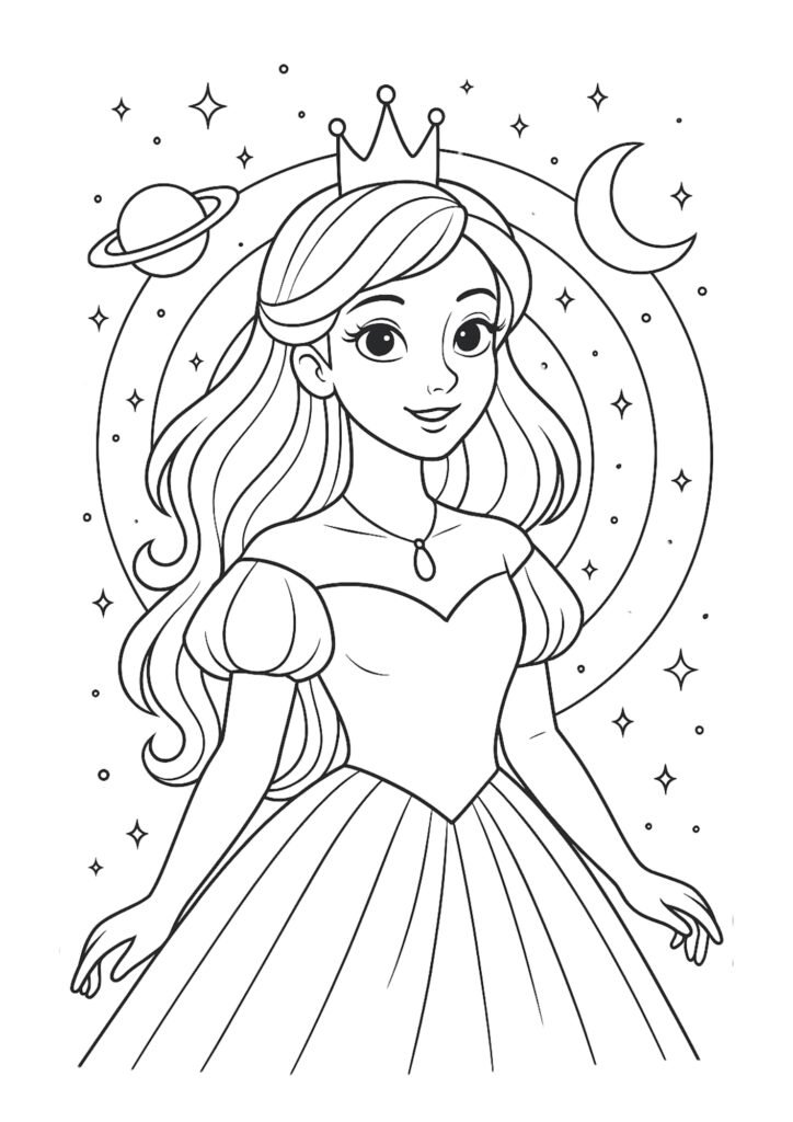 desenho de princesa para colorir