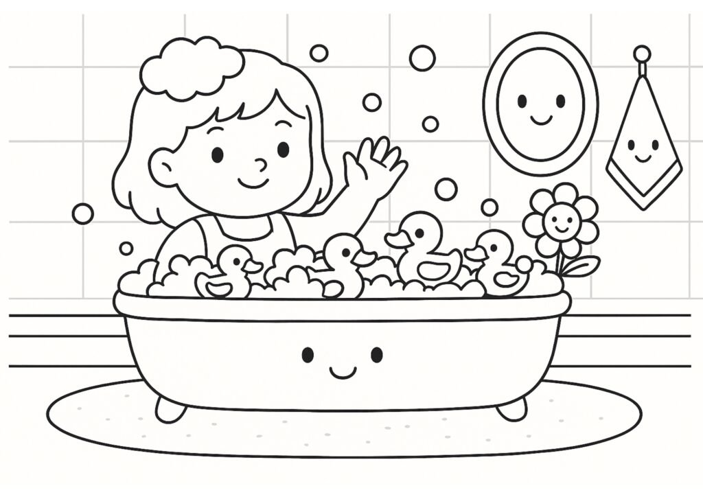 Imagem do Bobbie tomando banho