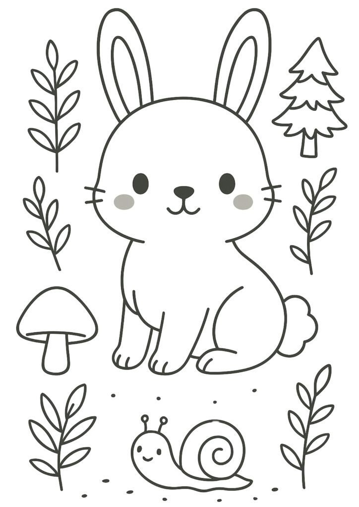 Desenho de coelho para colorir grátis 