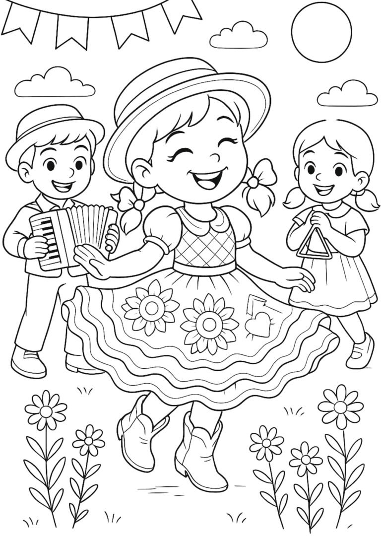 Desenhos para colorir festa junina