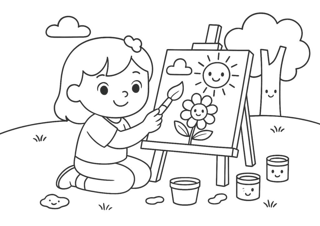 Imagem do Bobbie pintando