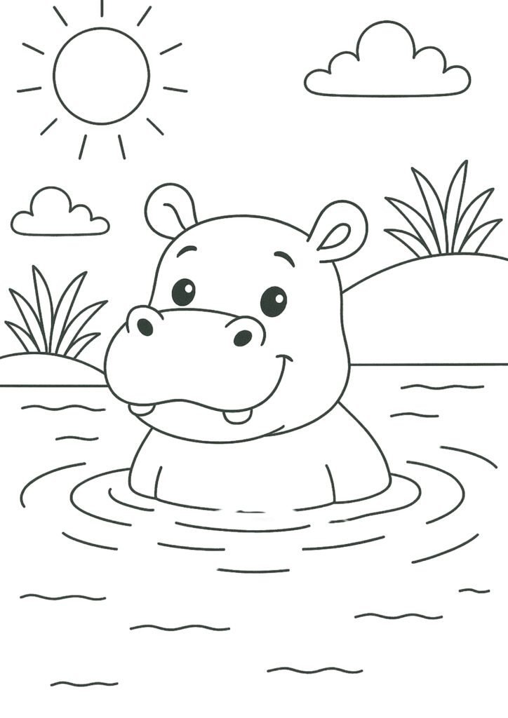 hipopótamo colorir