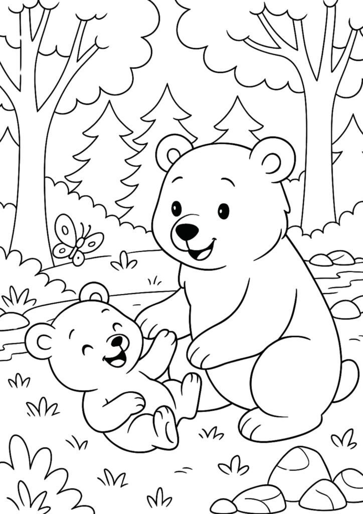 Urso Brincando colorir