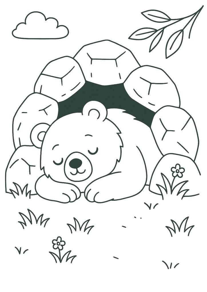 Urso Dormindo colorir