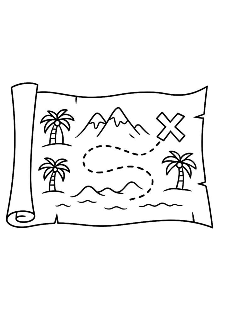 Mapa do tesouro pirata para imprimir piratas para colorir