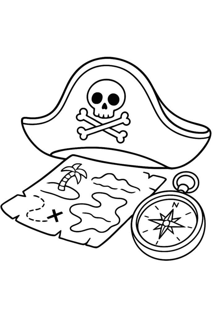 Mapa do tesouro pirata para imprimir