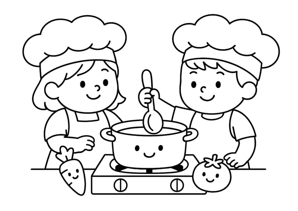 Imagem do Bobbie cozinhando 