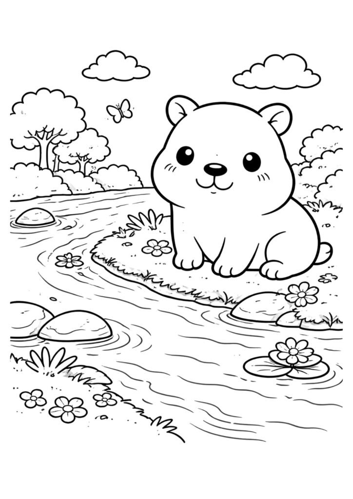 Capivara para colorir