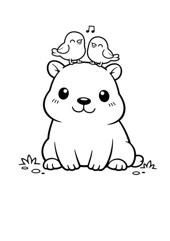 Capivara para colorir