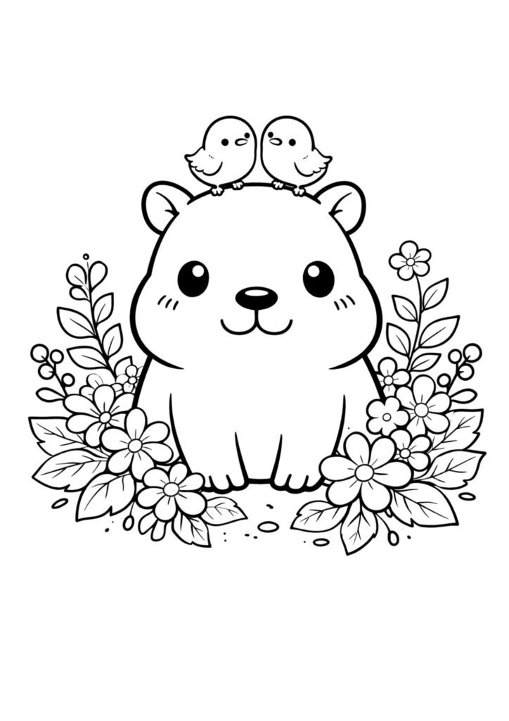 Capivara para colorir