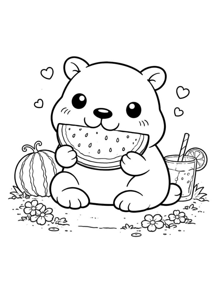 Capivara para colorir