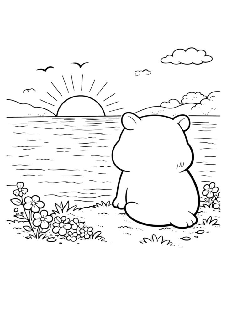 Capivara para colorir