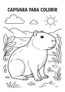 Capivara para colorir
