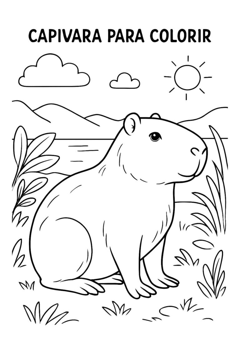 Capivara para colorir