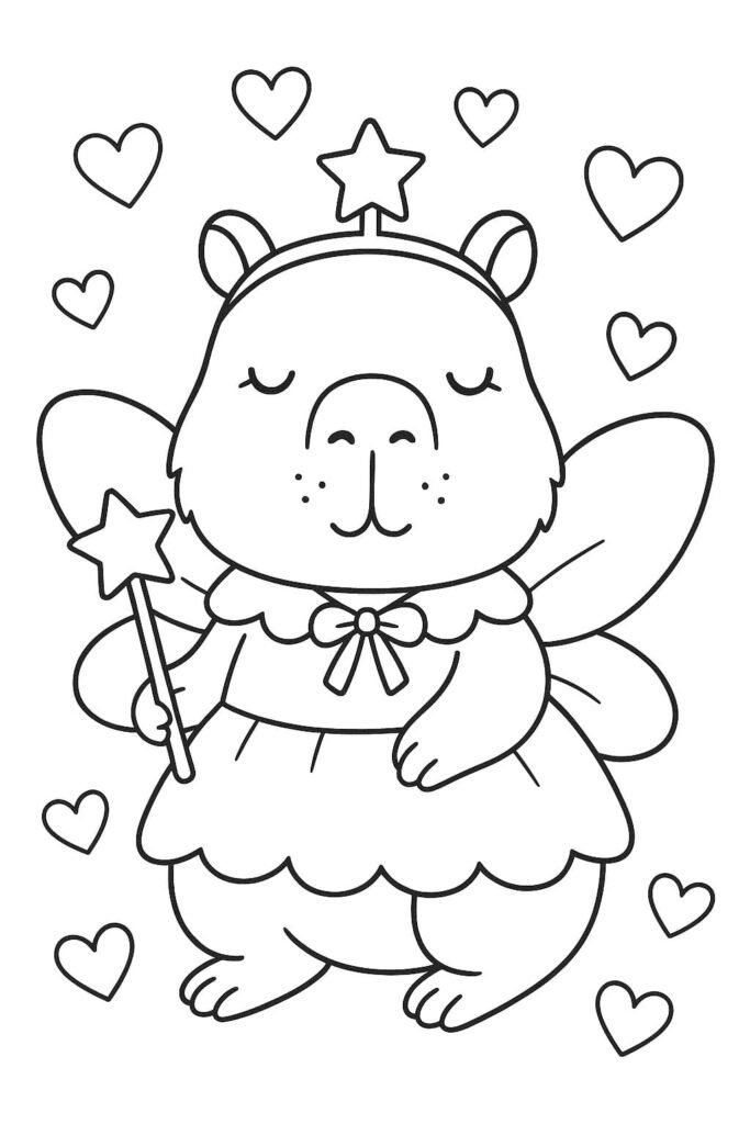 Desenho de capivara para colorir simples