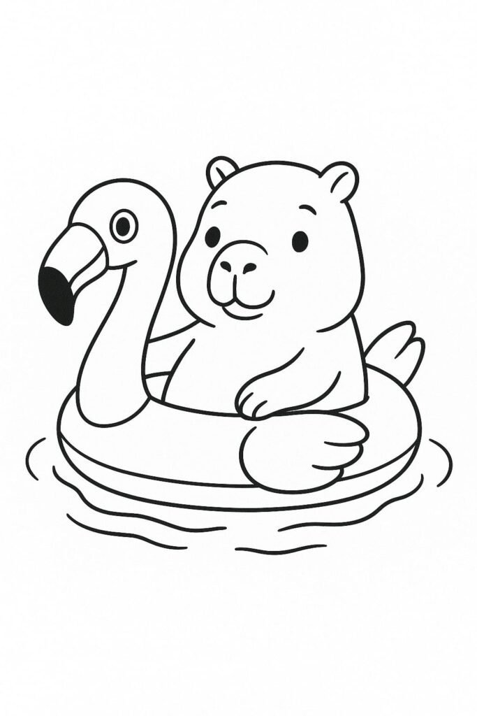 Desenho de capivara para colorir simples