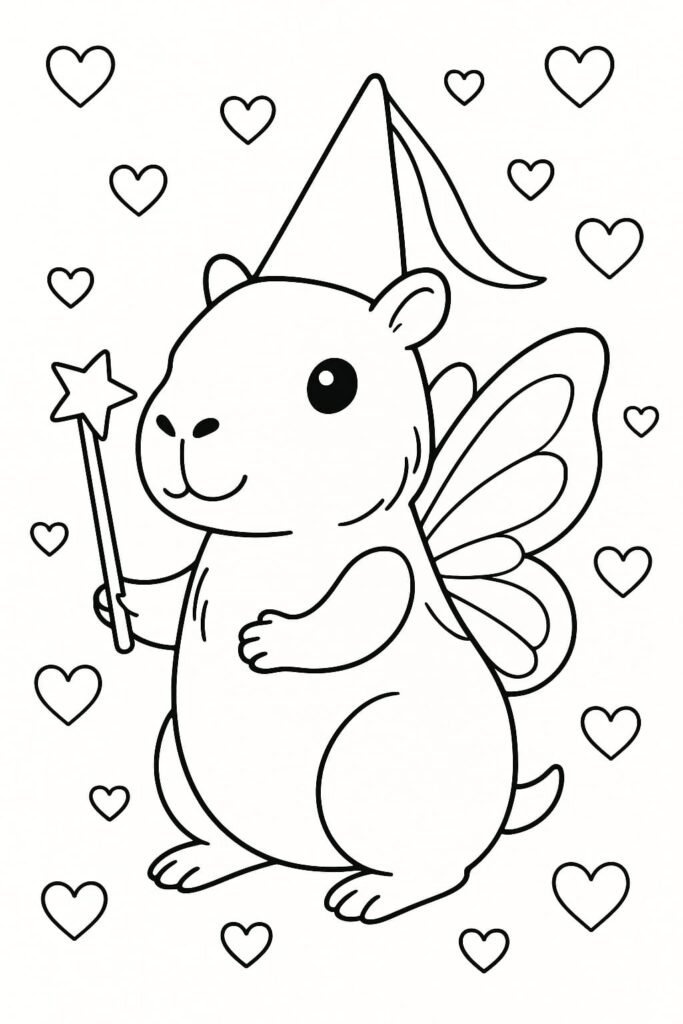 Desenho de capivara para colorir simples