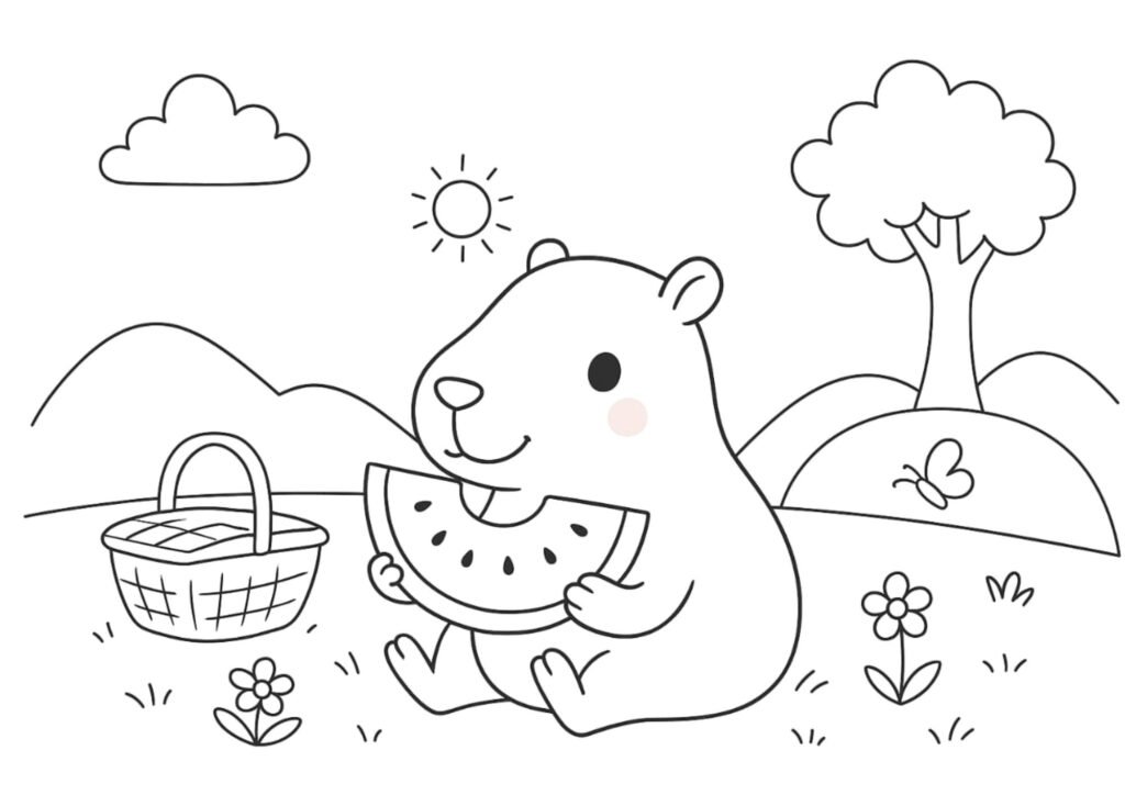 bobbie good capivara para colorir 