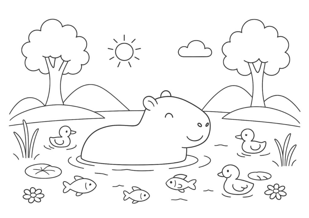 bobbie good capivara para colorir 