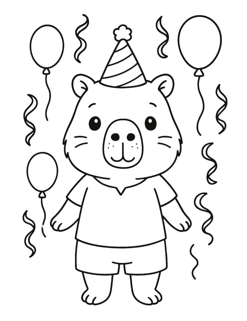 Livro de Capivara para Colorir