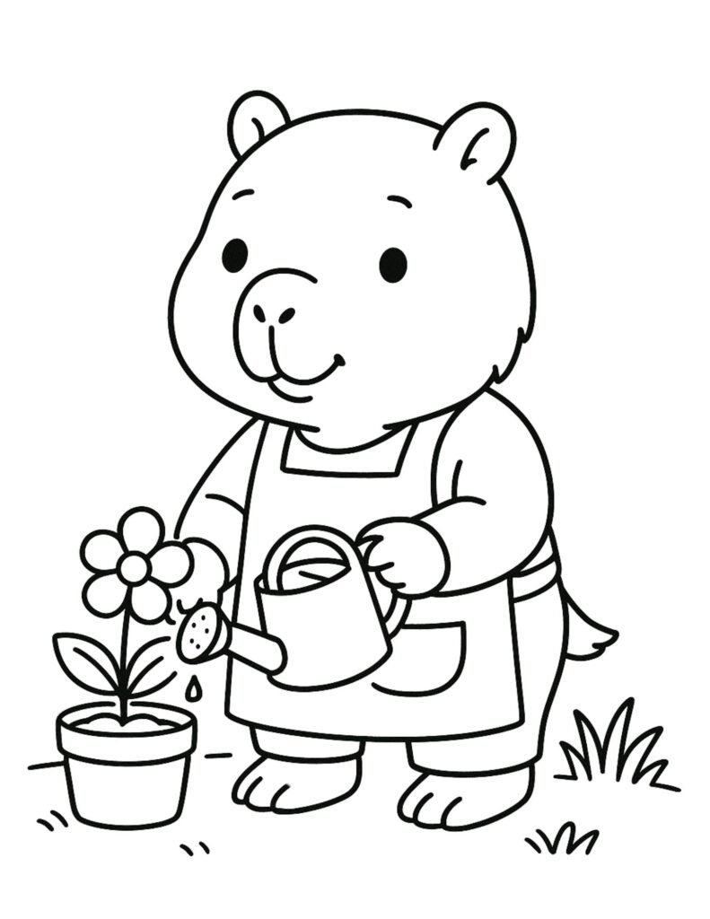 Livro de Capivara para Colorir