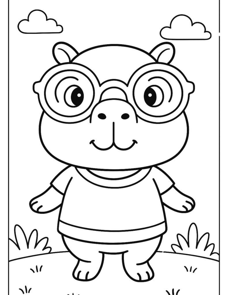 colorir capivara de óculos