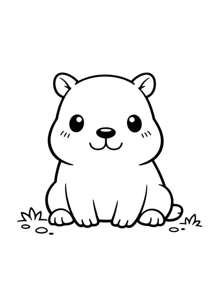 Desenho para Colorir Capivara