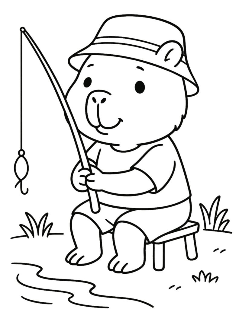 desenho para colorir capivara
