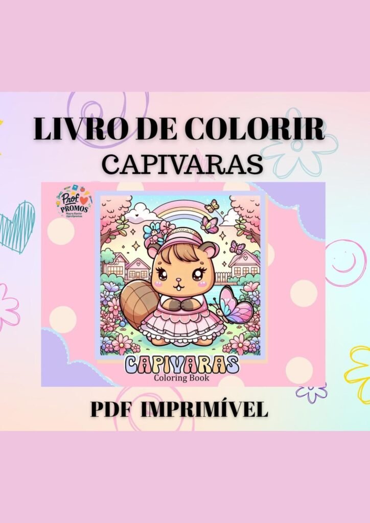 livro de capivara para colorir