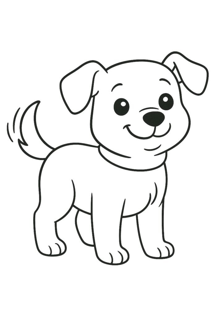 Cachorro Fofo em Desenho Simples desenhos cachorro para colorir