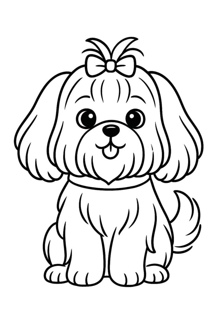 Capa de Colorir de Shih Tzu desenhos cachorro para colorir