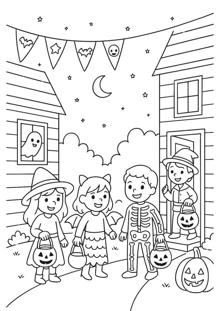 halloween color pages