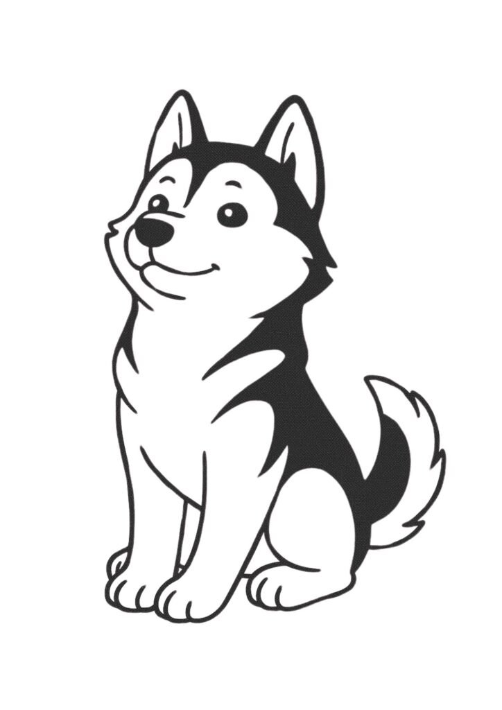 Husky Siberiano para Colorir desenhos cachorro para colorir