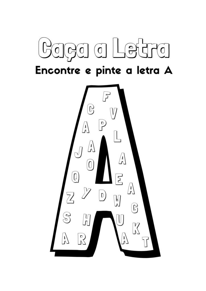 Alfabeto Completo Colorir letra A