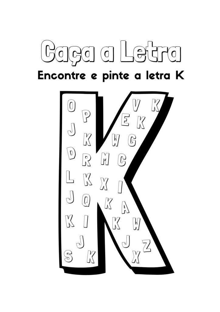 alfabeto para colorir letra k
