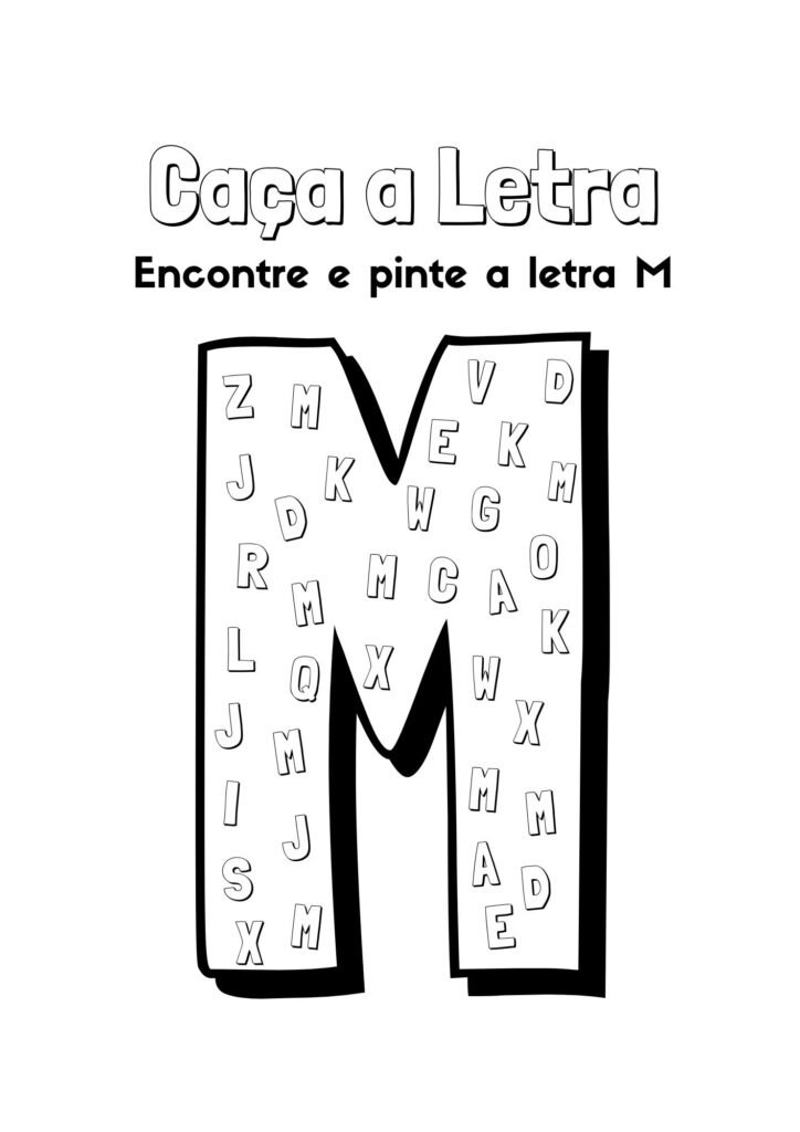 alfabeto para colorir letra m