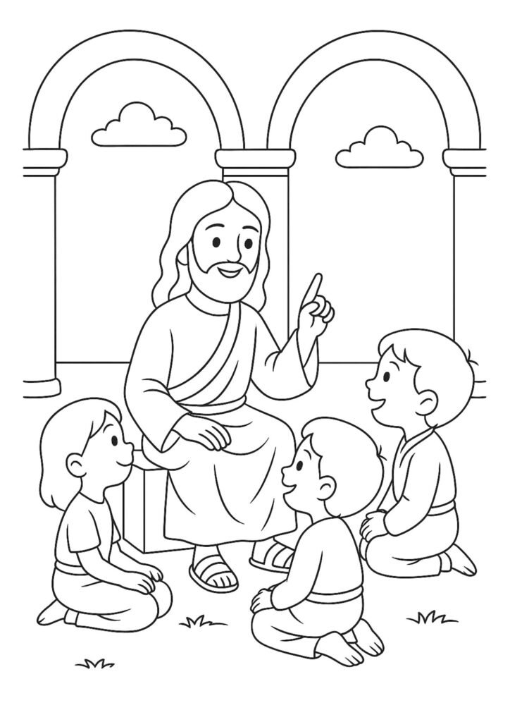 Jesus ensinando as crianças