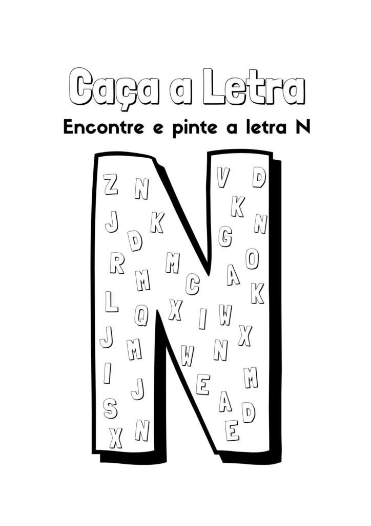 alfabeto para colorir letra n