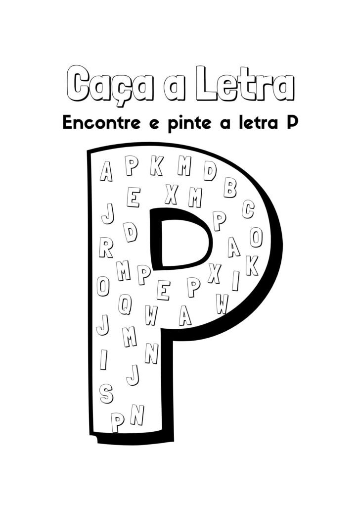 alfabeto para colorir letra p