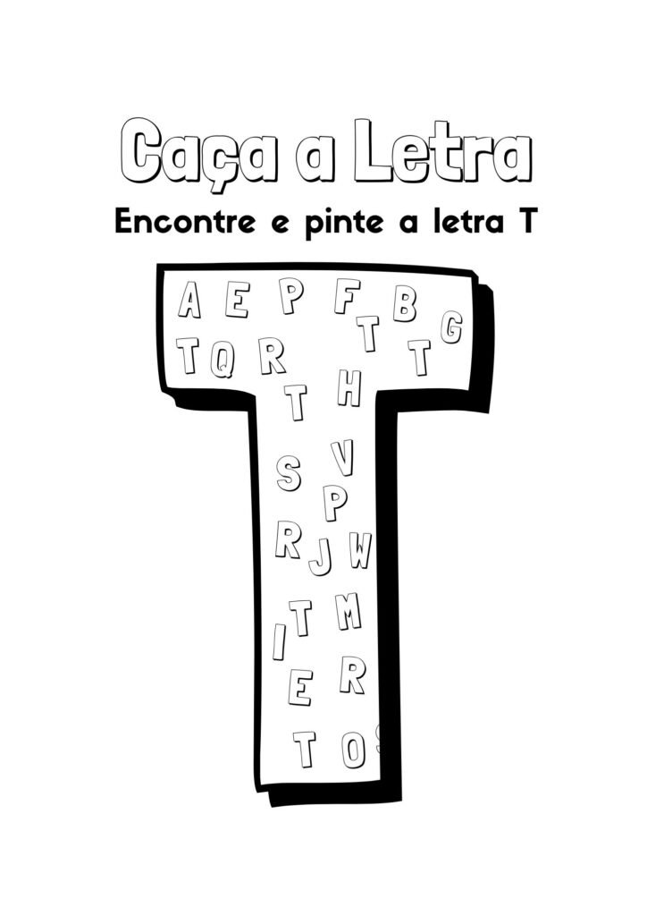 alfabeto para colorir letra t