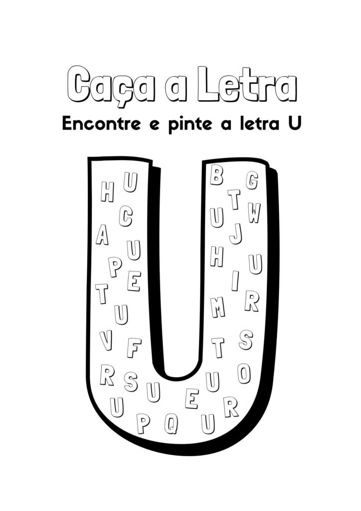 alfabeto para colorir letra u