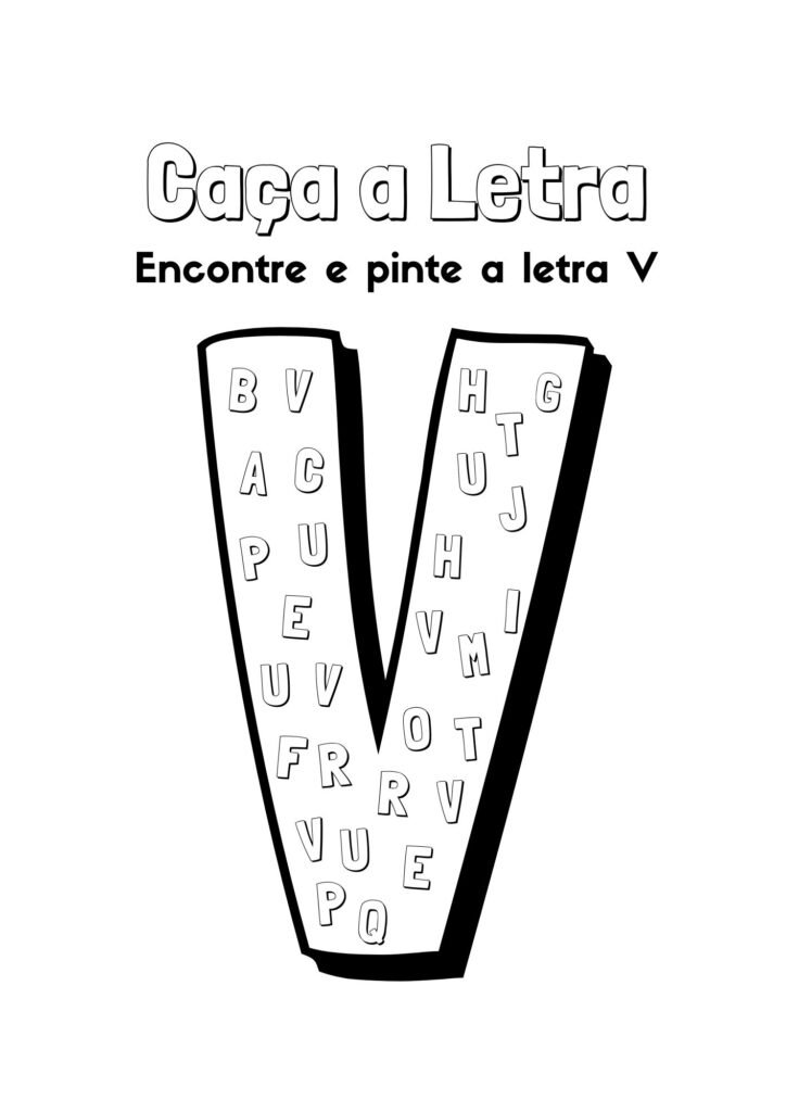 alfabeto para colorir letra v