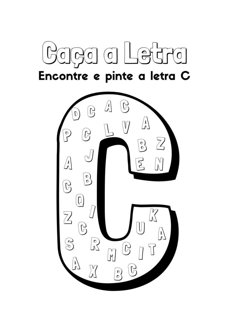 Alfabeto Completo Colorir letra C