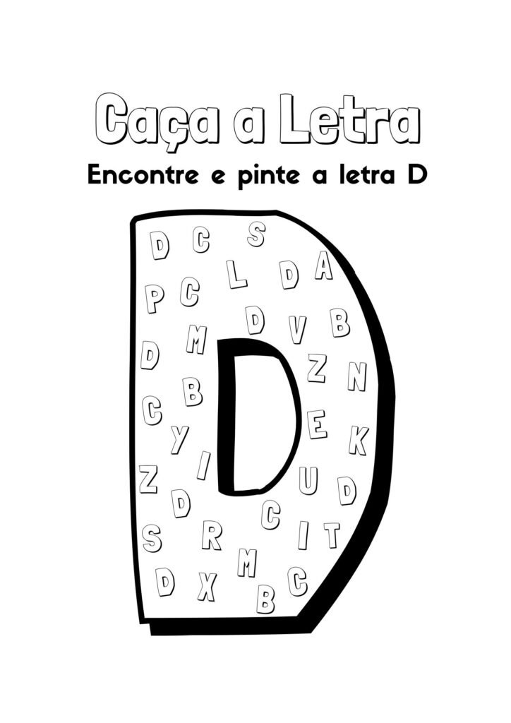 Alfabeto Completo Colorir letra D